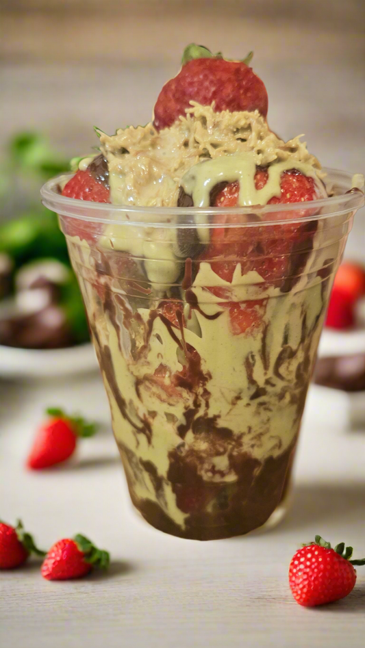 16 oz Dubai chocolate/ or white chocolate Strawberry cups